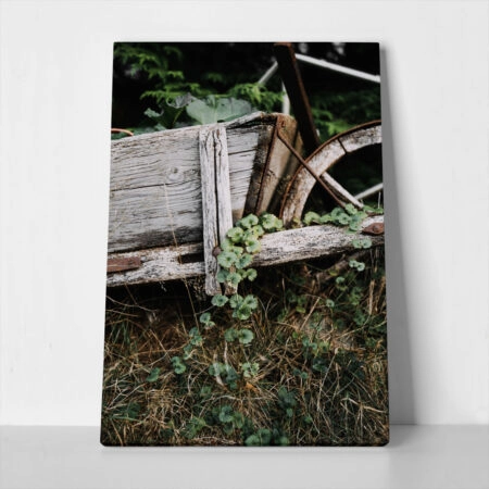 Πίνακας σε Καμβά RUSTIC FARMHOUSE OLD CART - 