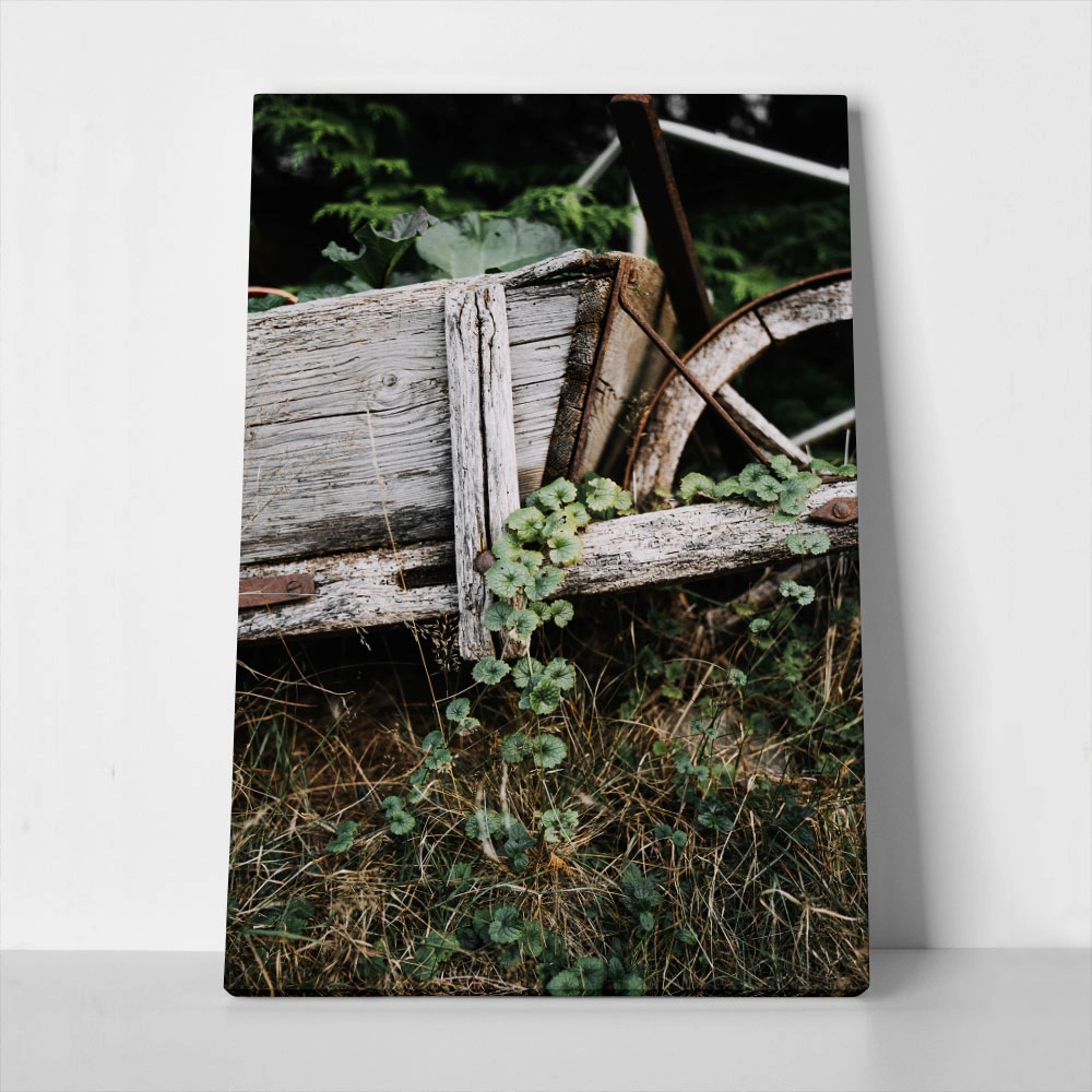 Πίνακας σε Καμβά RUSTIC FARMHOUSE OLD CART