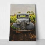 Πίνακας σε Καμβά RUSTIC FARMHOUSE OLD CAR
