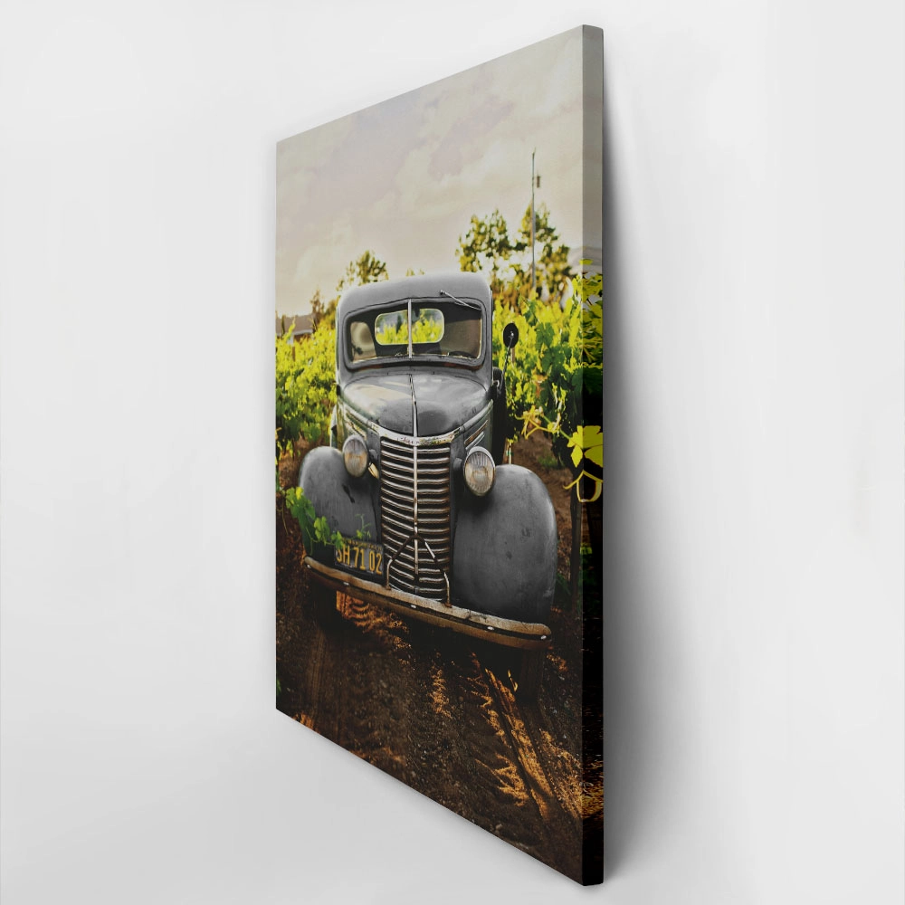 Πίνακας σε Καμβά RUSTIC FARMHOUSE OLD CAR