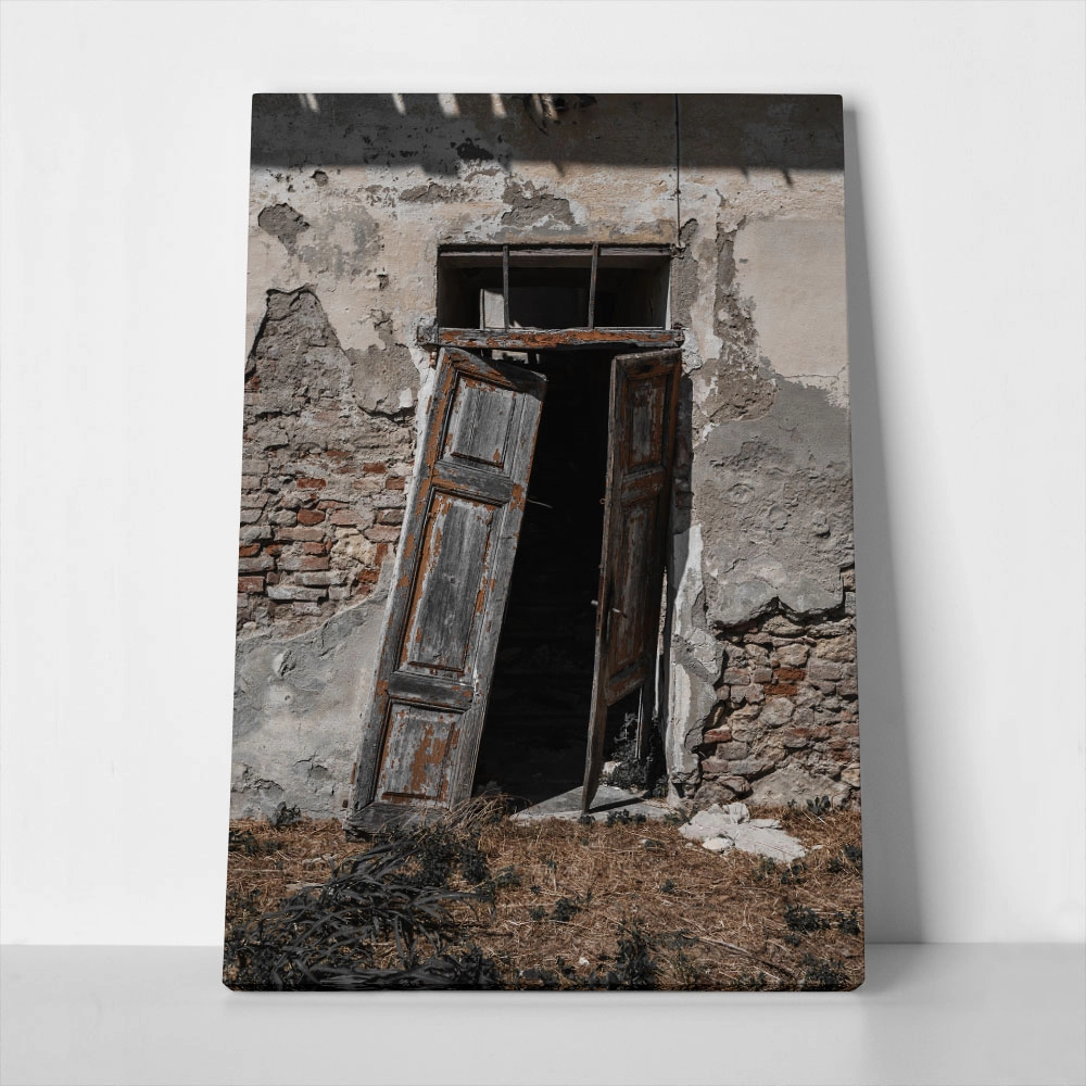 Πίνακας σε Καμβά RUSTIC FARMHOUSE OLD DOOR
