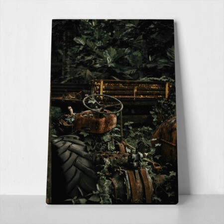 Πίνακας σε Καμβά RUSTIC FARMHOUSE OLD TRACTOR 2 - 