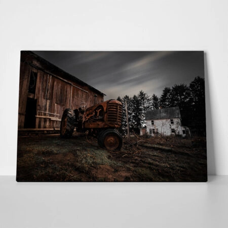 Πίνακας σε Καμβά RUSTIC FARMHOUSE OLD TRACTOR 4 - 
