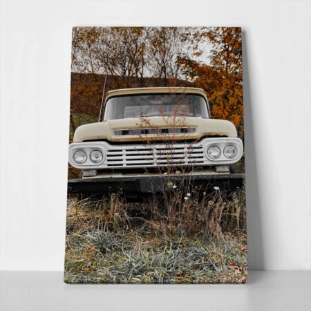 Πίνακας σε Καμβά RUSTIC FARMHOUSE OLD TRUCK - 