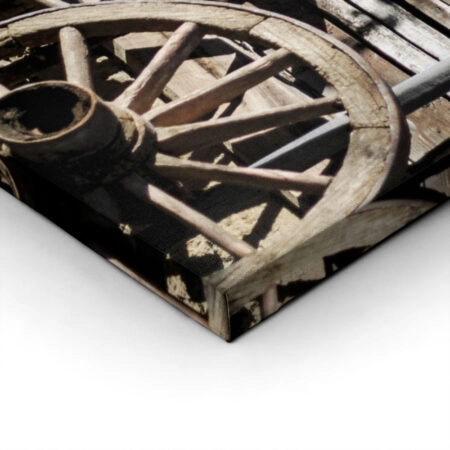 Πίνακας σε Καμβά RUSTIC FARMHOUSE OLD WHEELS -  Sticky 1
