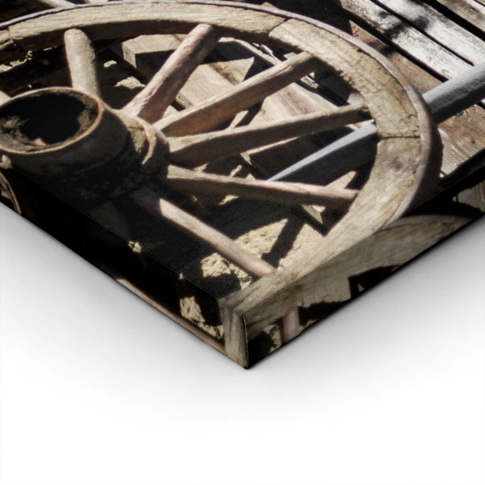 Πίνακας σε Καμβά RUSTIC FARMHOUSE OLD WHEELS