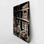 Πίνακας σε Καμβά RUSTIC FARMHOUSE OLD WHEELS