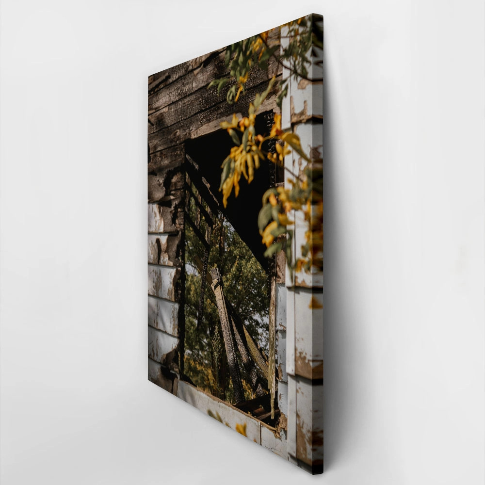 Πίνακας σε Καμβά RUSTIC FARMHOUSE OLD WINDOW