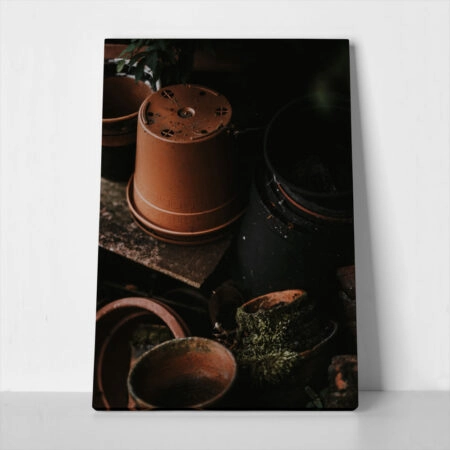Πίνακας σε Καμβά RUSTIC FARMHOUSE POTS 2 - 