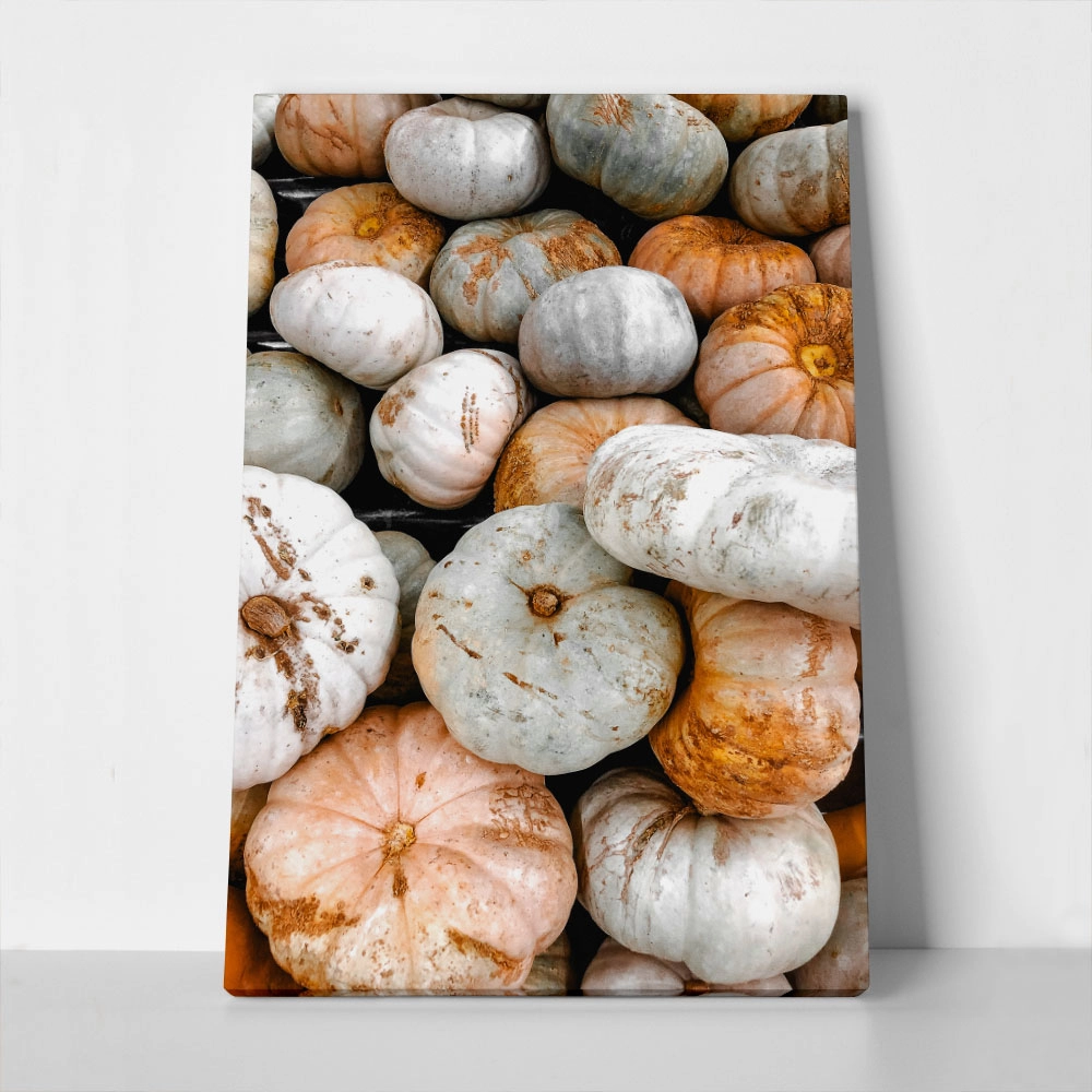Πίνακας σε Καμβά RUSTIC FARMHOUSE PUMPKINS 3