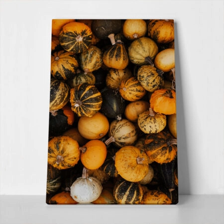 Πίνακας σε Καμβά RUSTIC FARMHOUSE PUMPKINS 4 - 