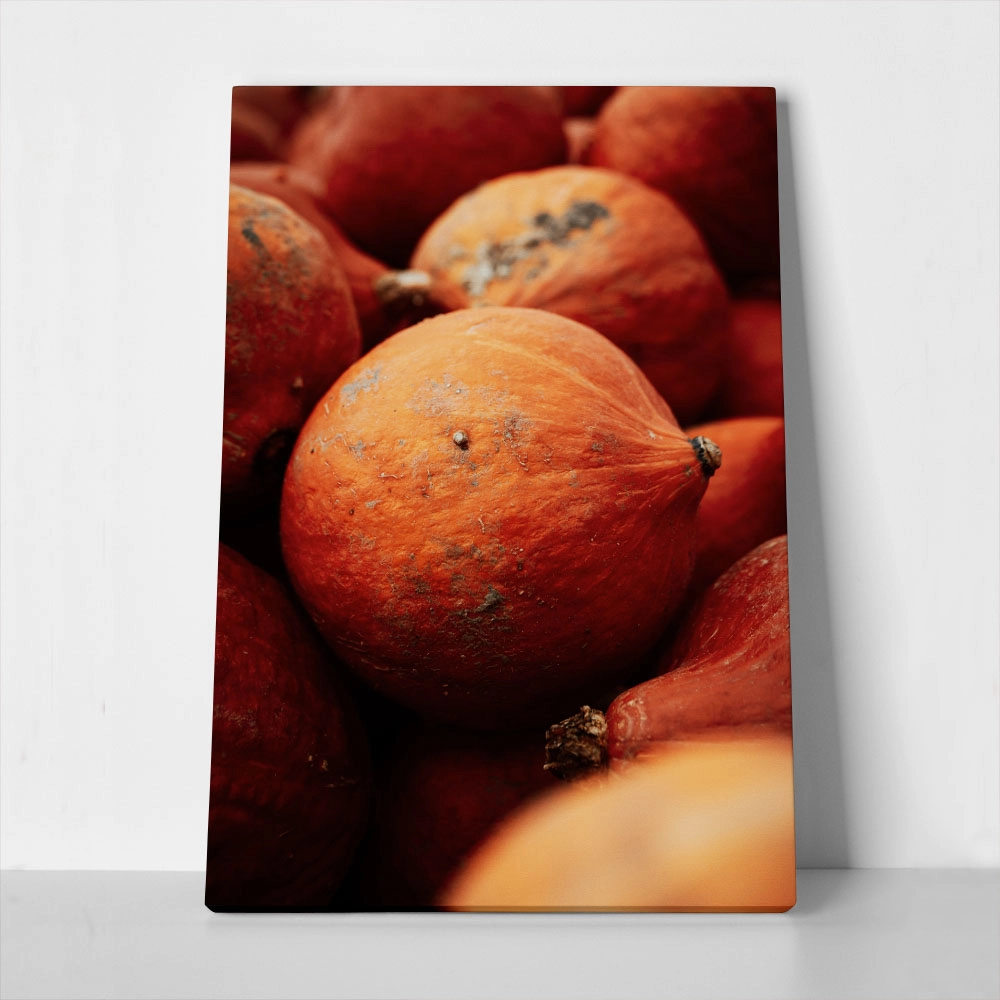 Πίνακας σε Καμβά RUSTIC FARMHOUSE PUMPKINS
