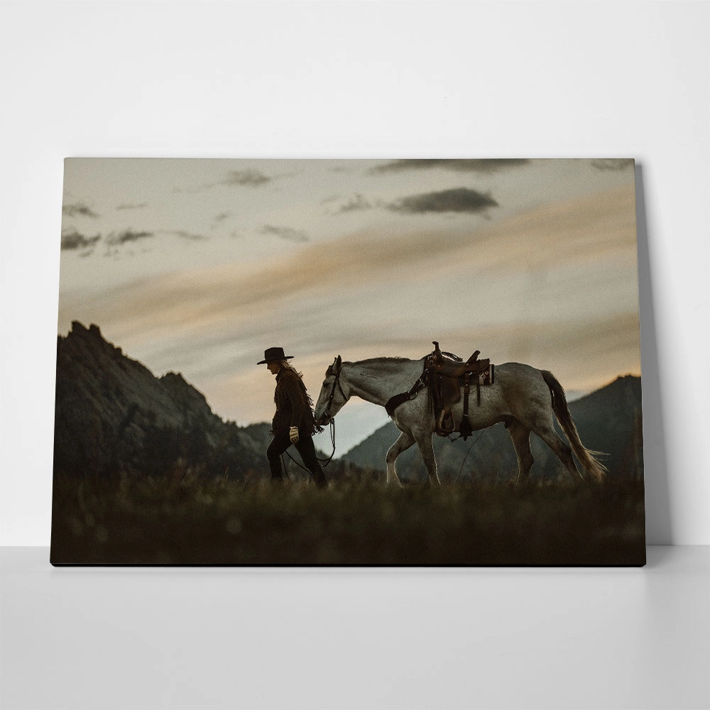 Πίνακας σε Καμβά RUSTIC FARMHOUSE RIDER 3