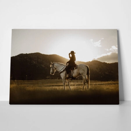 Πίνακας σε Καμβά RUSTIC FARMHOUSE RIDER