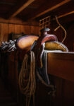 Πίνακας σε Καμβά RUSTIC FARMHOUSE SADDLE