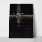 Πίνακας σε Καμβά RUSTIC FARMHOUSE SKULL