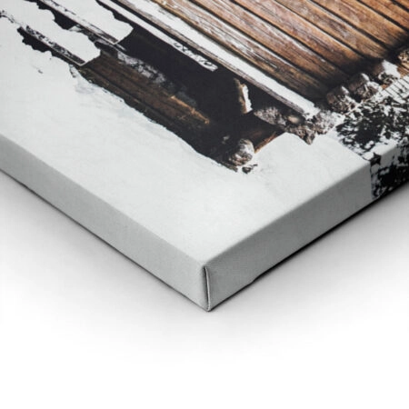 Πίνακας σε Καμβά RUSTIC FARMHOUSE SNOWY CABIN -  Sticky 1