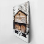 Πίνακας σε Καμβά RUSTIC FARMHOUSE SNOWY CABIN