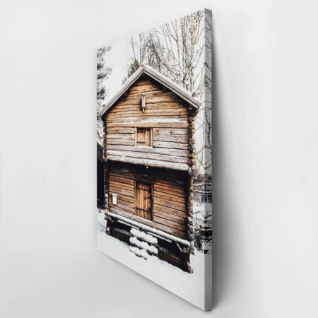 Πίνακας σε Καμβά RUSTIC FARMHOUSE SNOWY CABIN -  Sticky 2