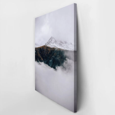 Πίνακας σε Καμβά RUSTIC FARMHOUSE SNOWY MOUNTAIN -  Sticky 2