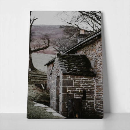 Πίνακας σε Καμβά RUSTIC FARMHOUSE STONE CABIN 2 - 