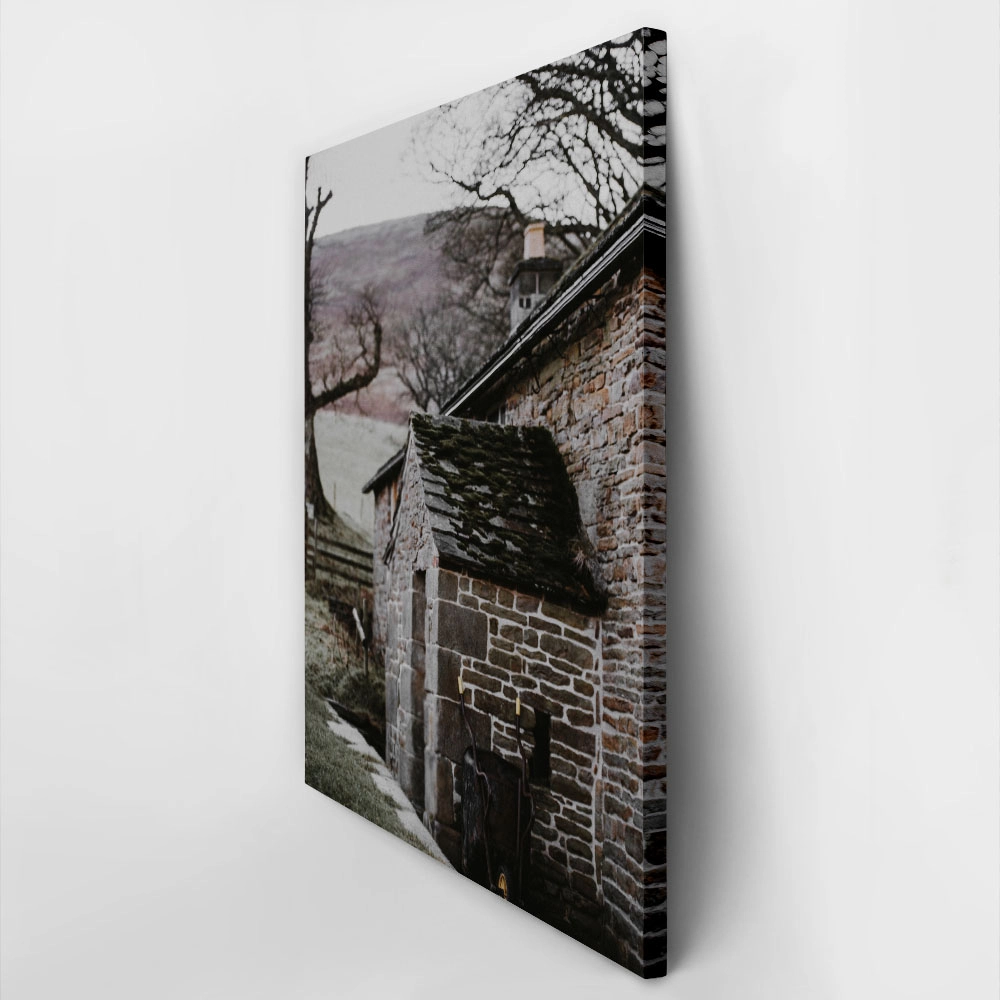 Πίνακας σε Καμβά RUSTIC FARMHOUSE STONE CABIN 2