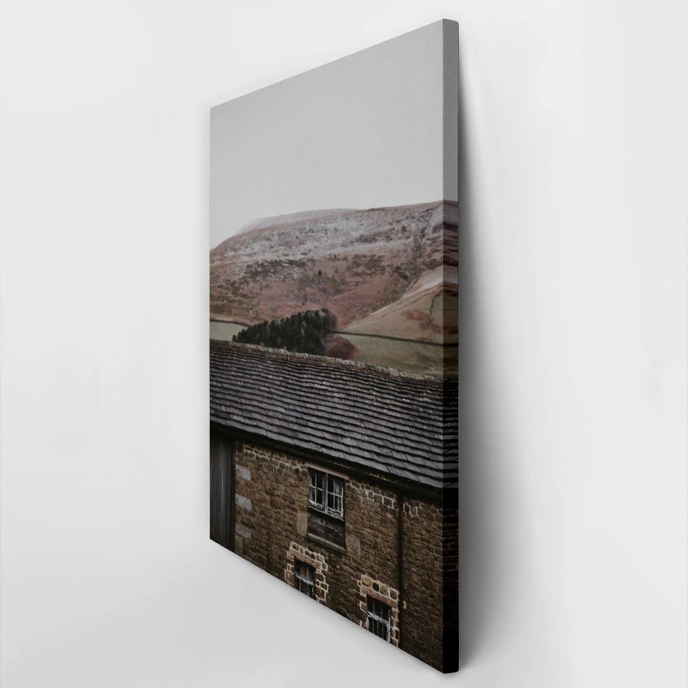 Πίνακας σε Καμβά RUSTIC FARMHOUSE STONE CABIN 3