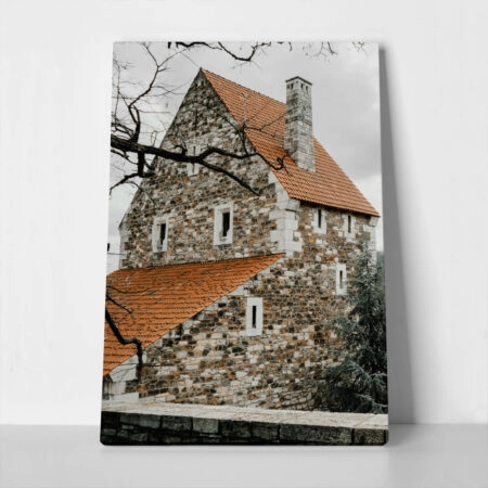 Πίνακας σε Καμβά RUSTIC FARMHOUSE STONE CABIN 5 - 