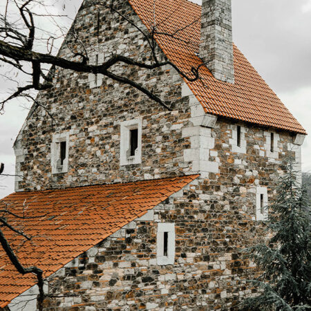 Πίνακας σε Καμβά RUSTIC FARMHOUSE STONE CABIN 5 -  Sticky 5