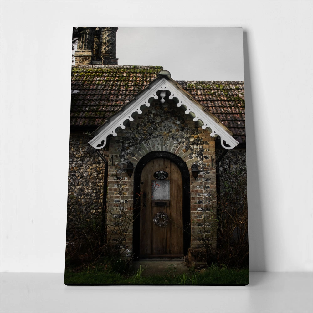 Πίνακας σε Καμβά RUSTIC FARMHOUSE STONE CABIN