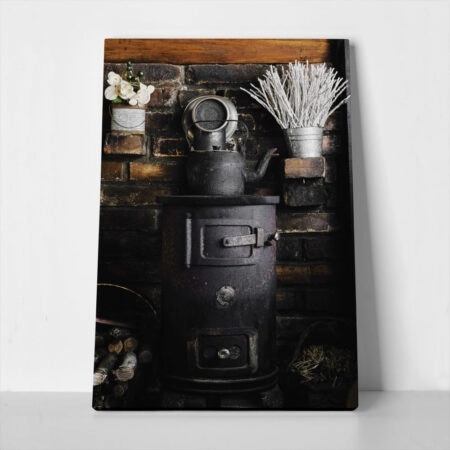 Πίνακας σε Καμβά RUSTIC FARMHOUSE STOVE 2