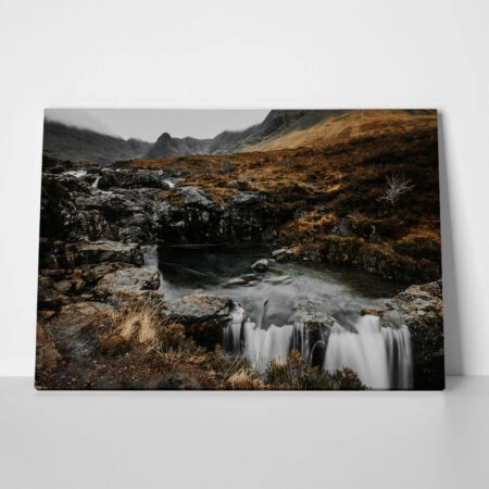 Πίνακας σε Καμβά RUSTIC FARMHOUSE STREAM - 