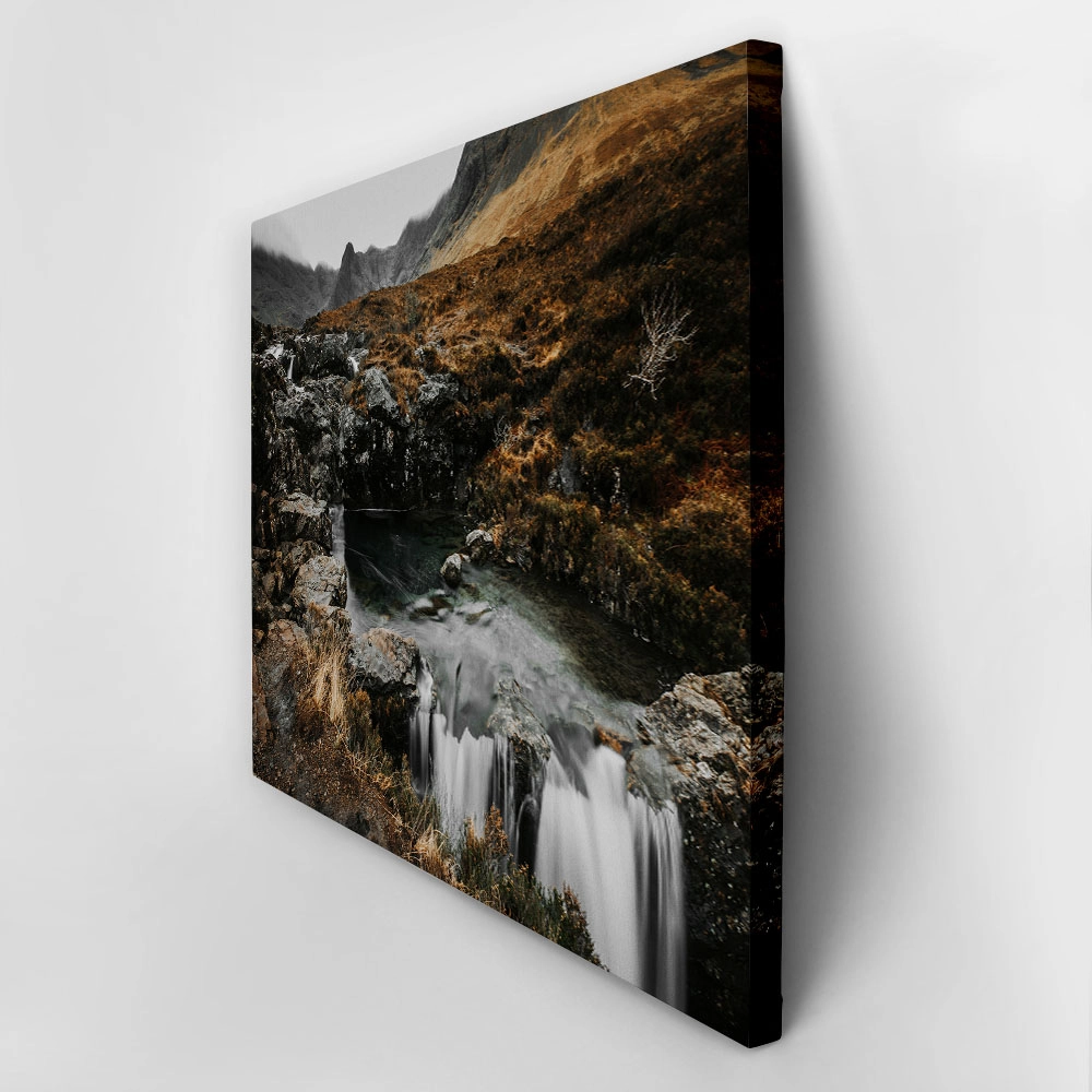Πίνακας σε Καμβά RUSTIC FARMHOUSE STREAM