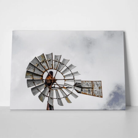 Πίνακας σε Καμβά RUSTIC FARMHOUSE WIND MILL - 