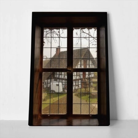 Πίνακας σε Καμβά RUSTIC FARMHOUSE WINDOW 9 - 