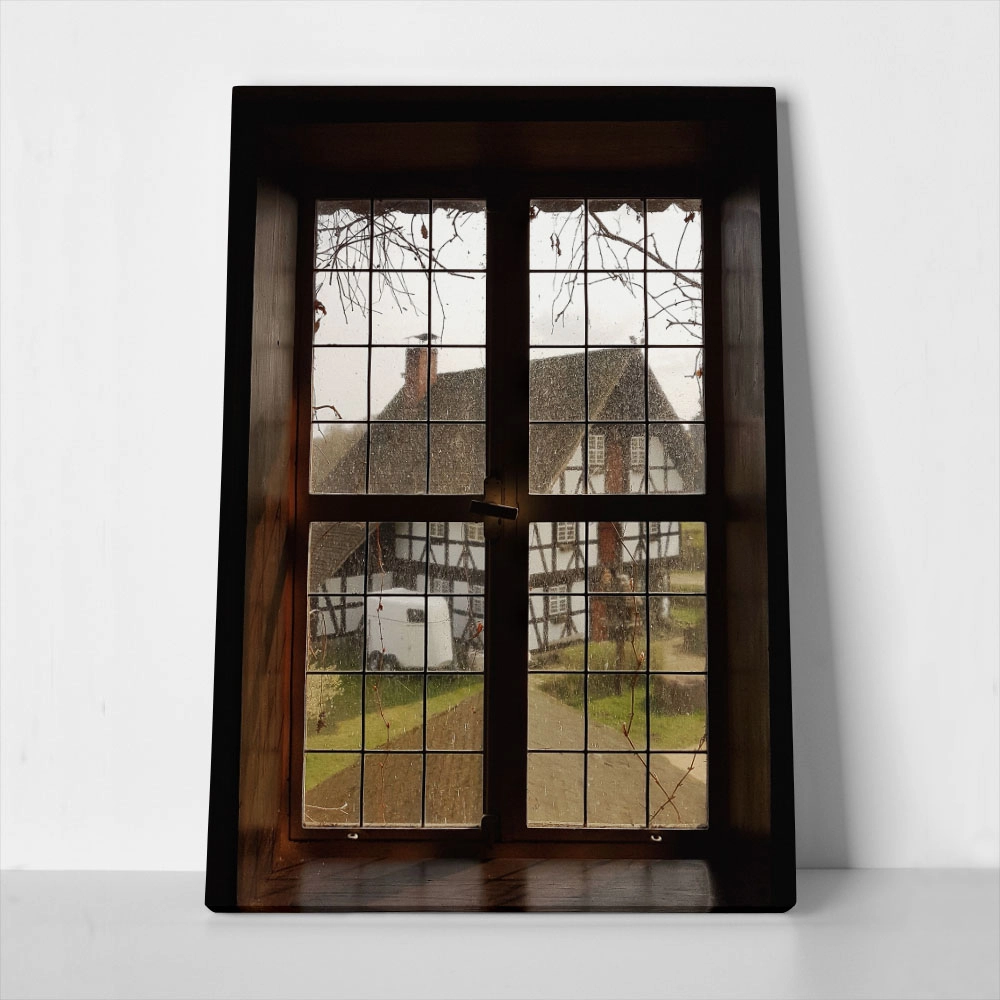 Πίνακας σε Καμβά RUSTIC FARMHOUSE WINDOW 9