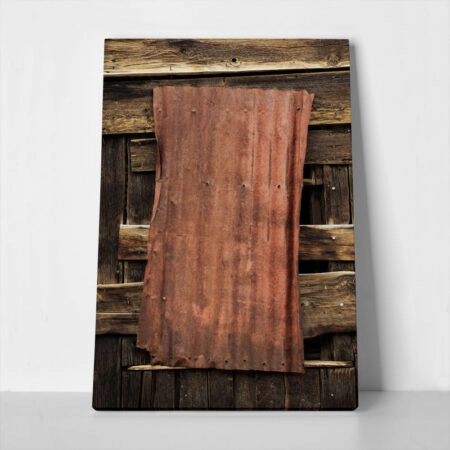 Πίνακας σε Καμβά RUSTIC FARMHOUSE WOOD AND METAL