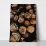 Πίνακας σε Καμβά RUSTIC FARMHOUSE WOOD LOGS 11