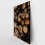 Πίνακας σε Καμβά RUSTIC FARMHOUSE WOOD LOGS 11