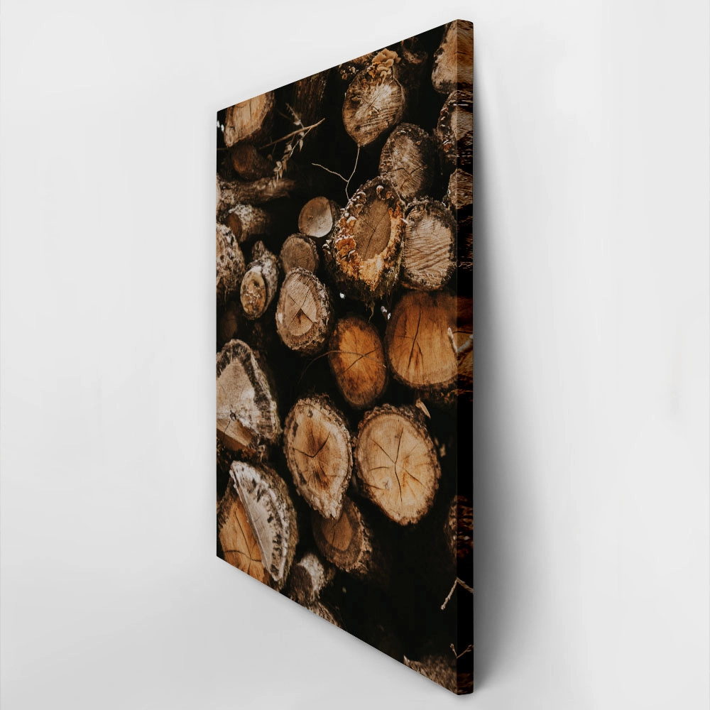 Πίνακας σε Καμβά RUSTIC FARMHOUSE WOOD LOGS 11