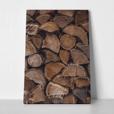 Πίνακας σε Καμβά RUSTIC FARMHOUSE WOOD LOGS 12