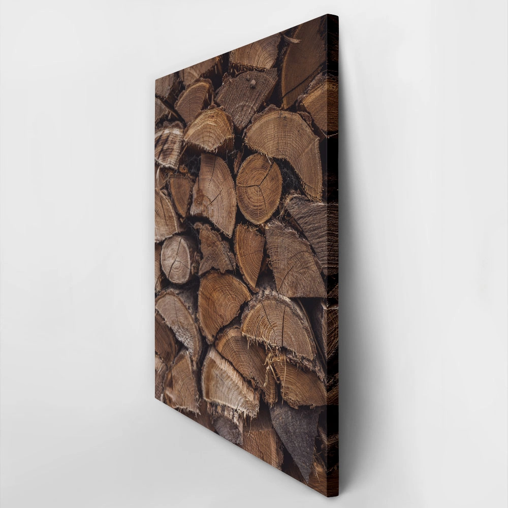 Πίνακας σε Καμβά RUSTIC FARMHOUSE WOOD LOGS 12