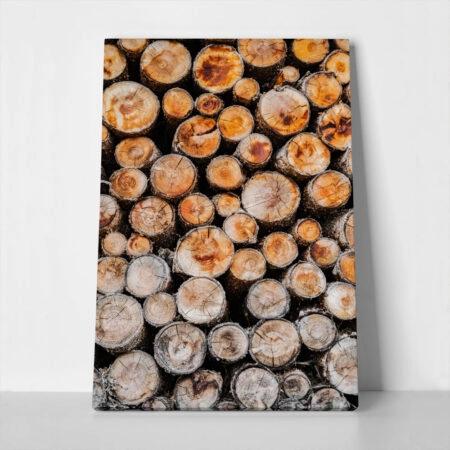 Πίνακας σε Καμβά RUSTIC FARMHOUSE WOOD LOGS 13