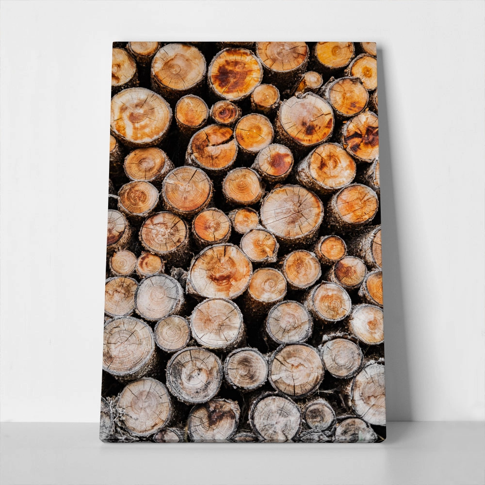 Πίνακας σε Καμβά RUSTIC FARMHOUSE WOOD LOGS 13