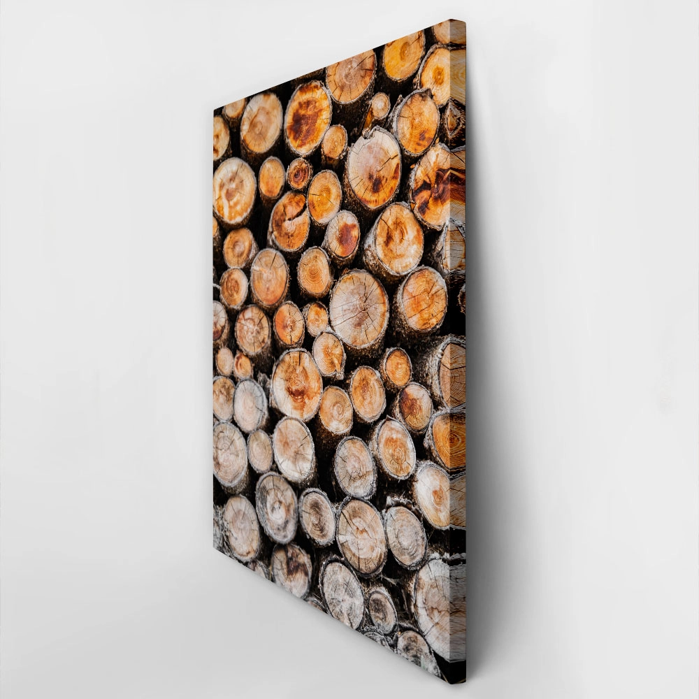 Πίνακας σε Καμβά RUSTIC FARMHOUSE WOOD LOGS 13