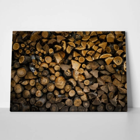 Πίνακας σε Καμβά RUSTIC FARMHOUSE WOOD LOGS 14 - 