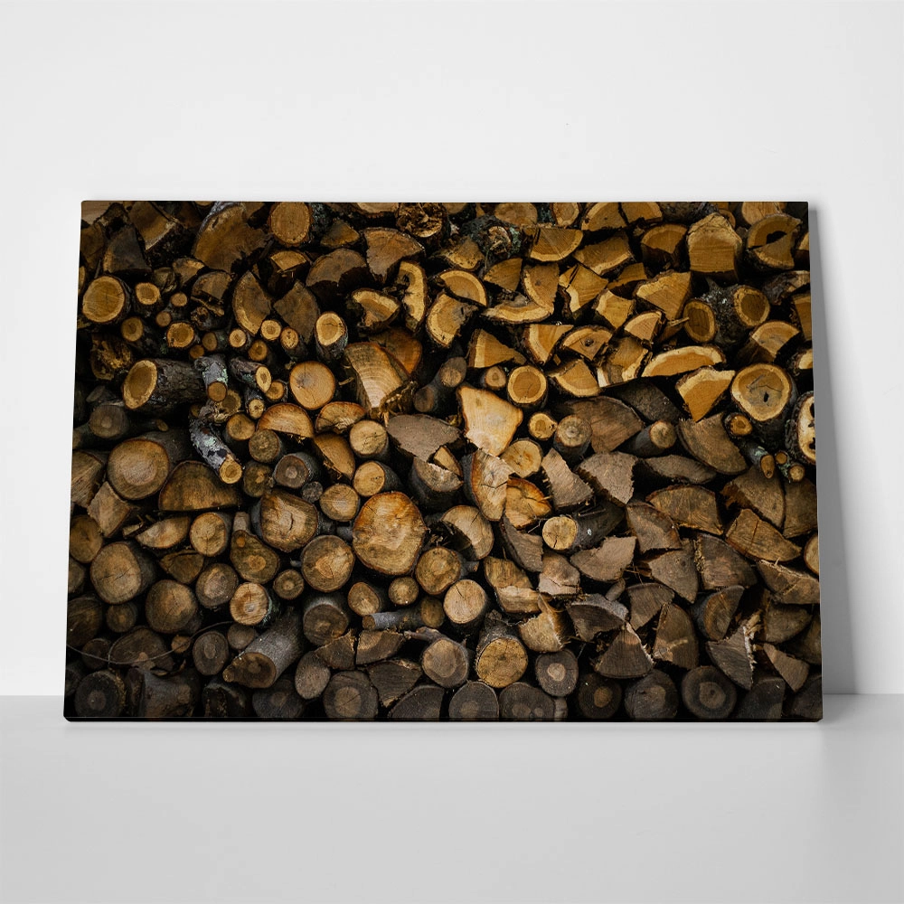 Πίνακας σε Καμβά RUSTIC FARMHOUSE WOOD LOGS 14