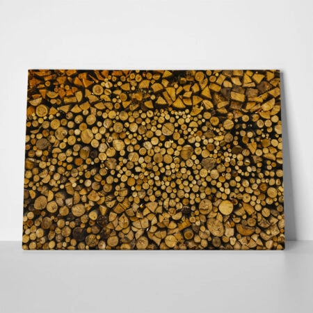 Πίνακας σε Καμβά RUSTIC FARMHOUSE WOOD LOGS 15 - 