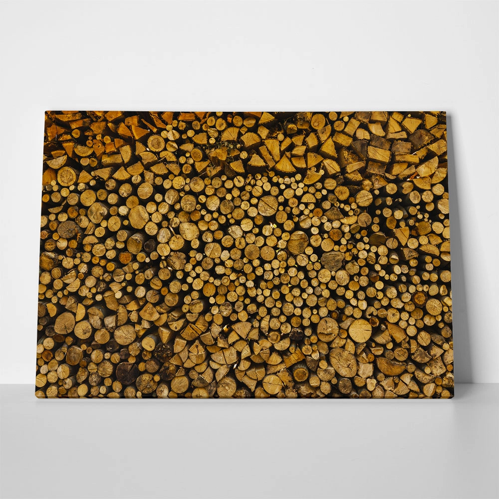 Πίνακας σε Καμβά RUSTIC FARMHOUSE WOOD LOGS 15