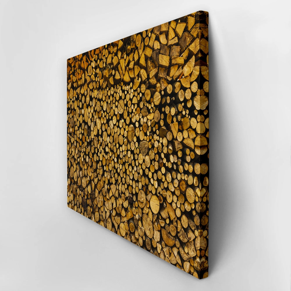 Πίνακας σε Καμβά RUSTIC FARMHOUSE WOOD LOGS 15